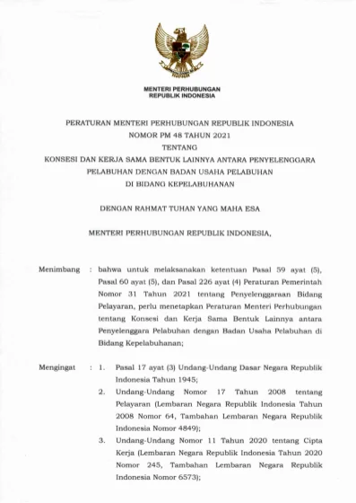 PM Nomor 48 TAHUN 2021